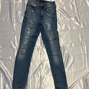 Aeropostale Ripped Blue Skinny Jeans